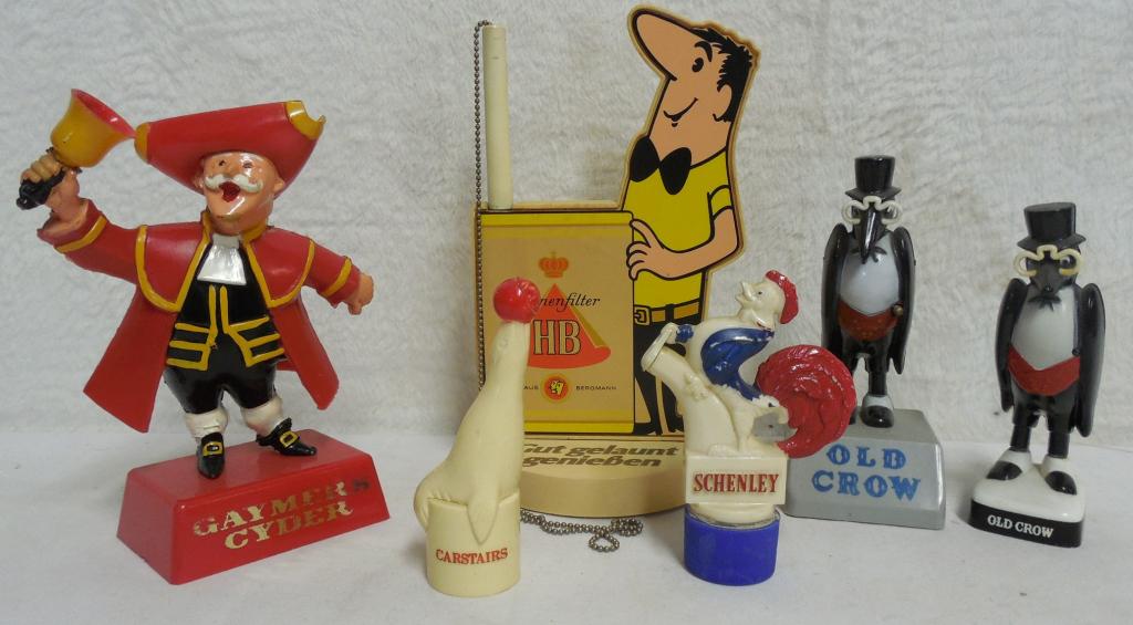 lot of 6 alcohol & tobacco figures w/ ads Gaymer's (1 of 5)