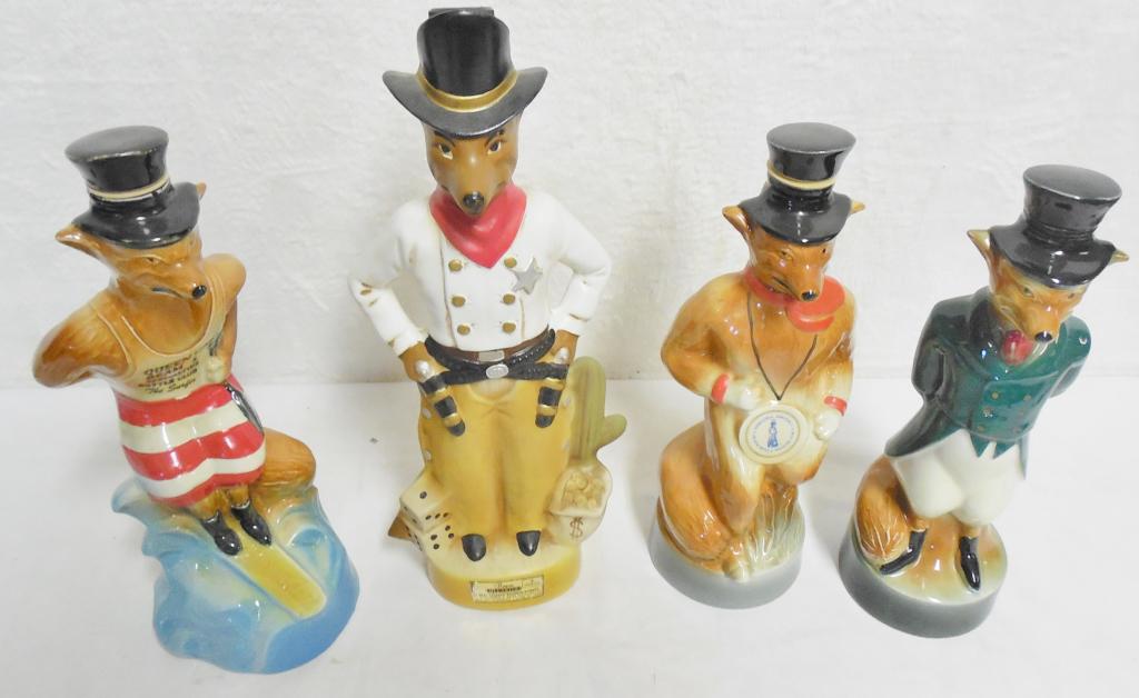 Lot of 4 Jim Beam Fox Decanters see photos (1 of 6)