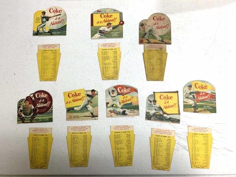 Lot of 8 Coke Baseball Cards 1952 All but one has been (1 of 10)