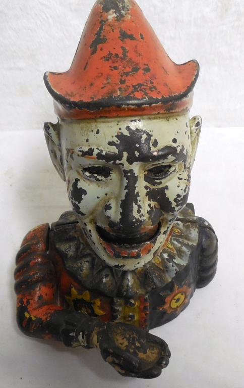 Cast Iron Mechanical Bank Clown / Jester mechanism (1 of 4)