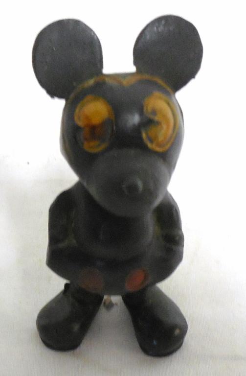 Hard Rubber Mickey Mouse 3'' Tall great condition for (1 of 3)