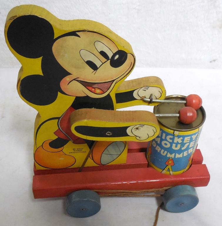 Mickey Mouse Pull Toy Wood see photos (1 of 4)