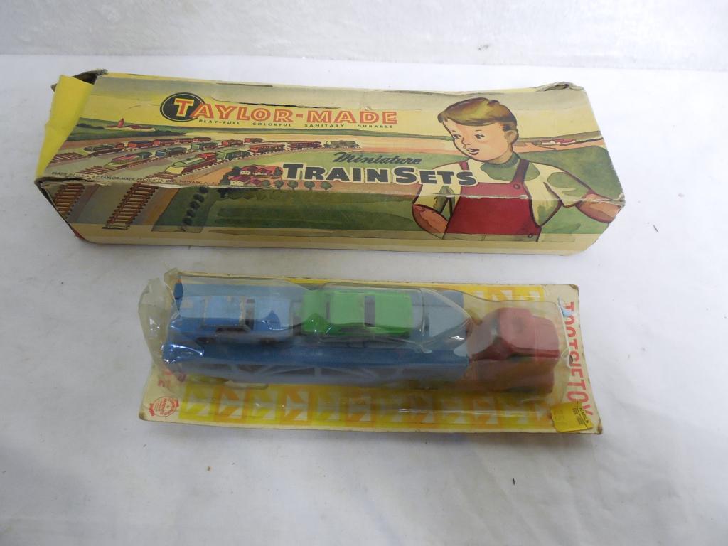 Taylor Made Train Set / Tootsie Toy Cars original: original packaging but rough