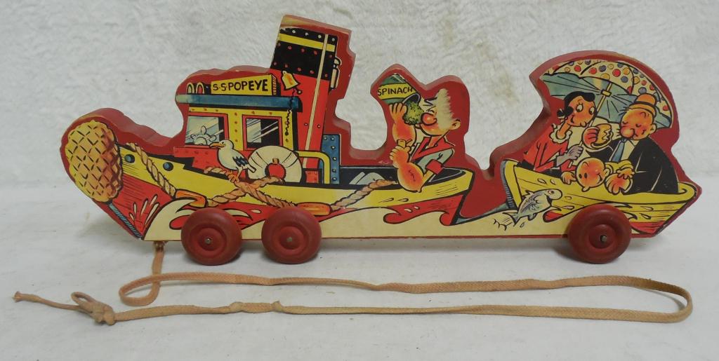 Popeye / Olive Owl Wooden Pull Toy see photos age (1 of 5)