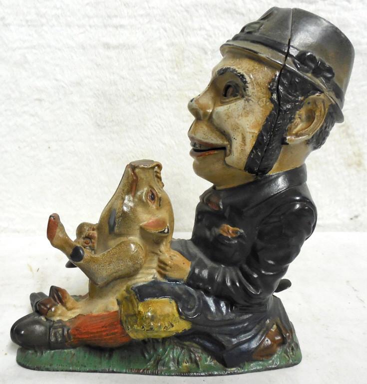 Cast Iron Bank Leprechaun with Pig Contemporary missing (1 of 6)