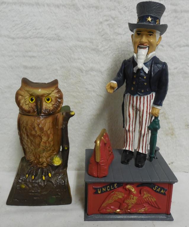 Cast Iron Mechanical Banks Uncle Sam / Owl Book of (1 of 7)