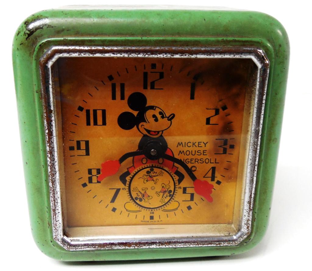 Mickey Mouse metal windup clock not tested (1 of 3)