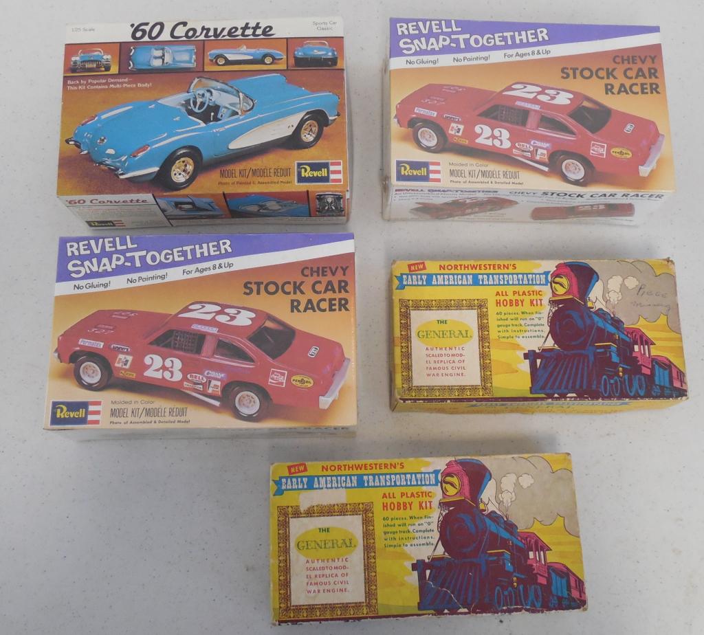 5 model kits 2 Revell Chevy Stock Car Racers sealed in (1 of 9)
