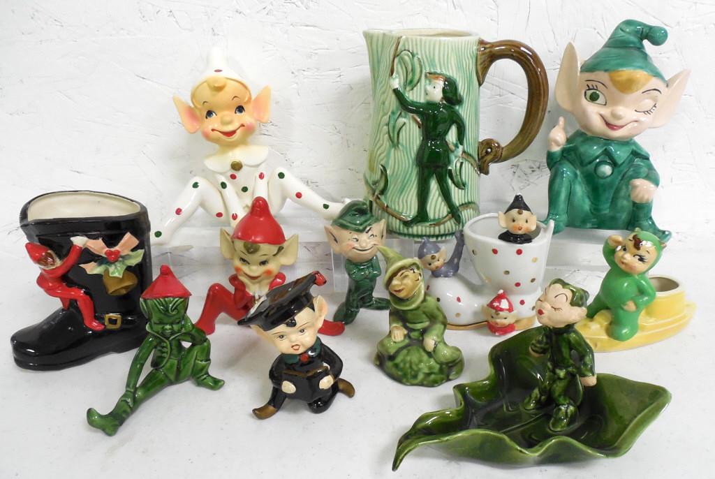 Elf Lot Pitcher and Figurines see photos: see photos