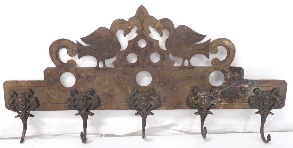 ornate coat rack first hook broken off, shows a lot of: first hook broken off, shows a lot of wear