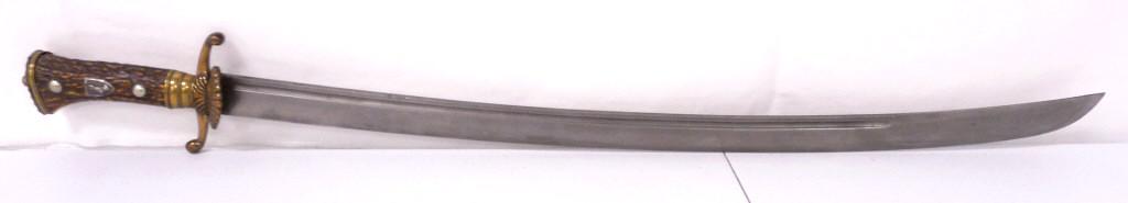 Sword with Decorated Antler Handle see photos: see photos