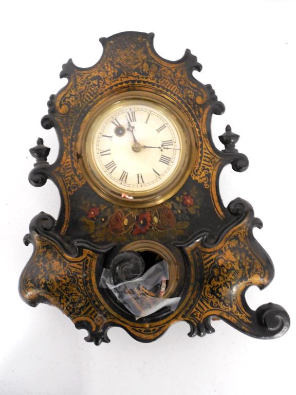 Clock Cast Metal As Is Walter H. Rick, Conn. leg is: leg is broken off as is see photos