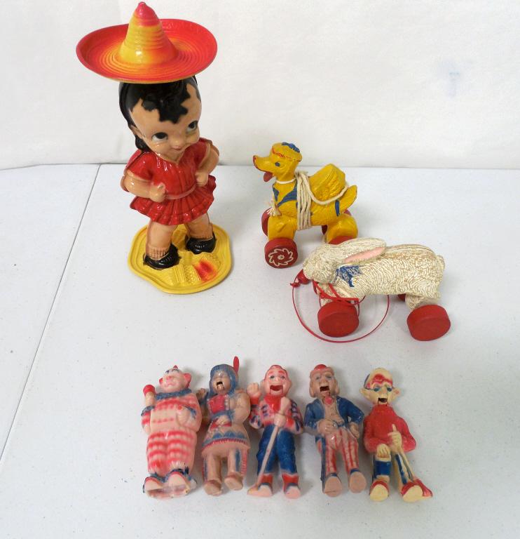 Toy Lot Wind-Up Girl / Pull Toys / Others: see photos