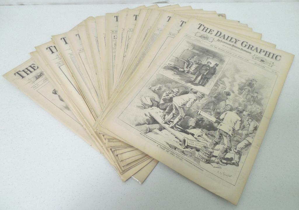 Lot of 20 The Daily Graphic Newspapers: Nov - Dec 1880 Feb 1875 & Others