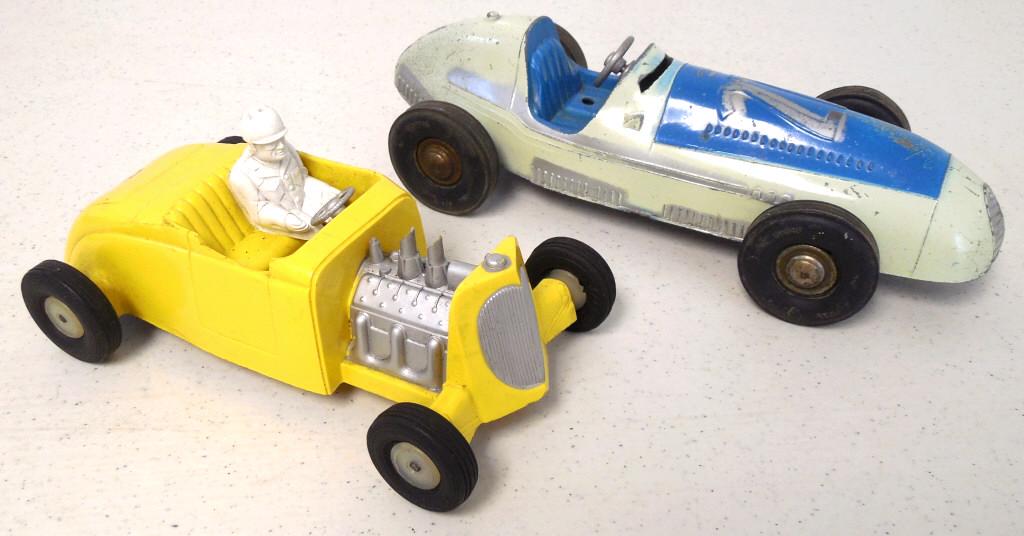 lot of 2 race cars, one plastic, one metal (1 of 12)