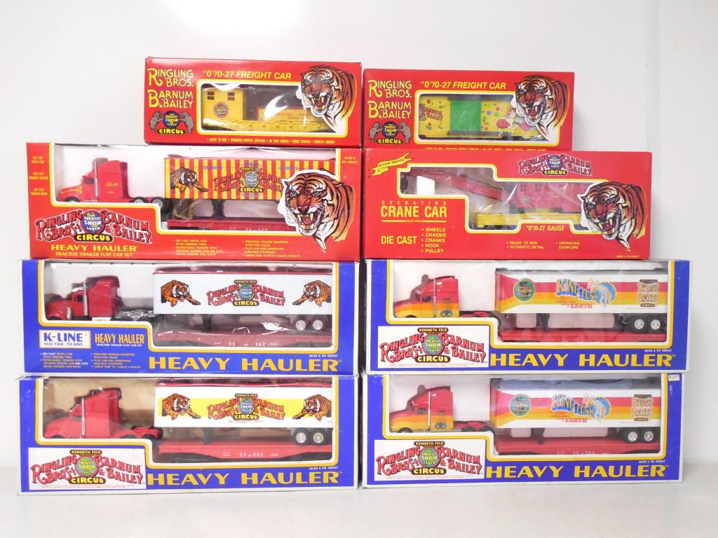 lot of 8 K-Line Ringling Bros haulers & train cars (1 of 6)