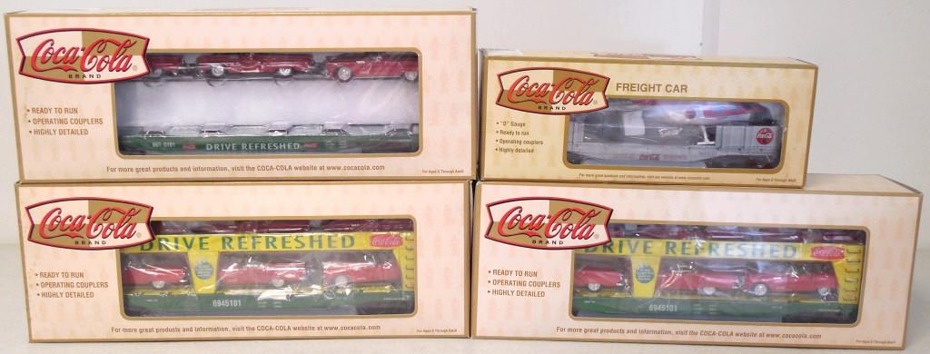 lot of 4 Coca Cola train cars w/ boxes (1 of 6)