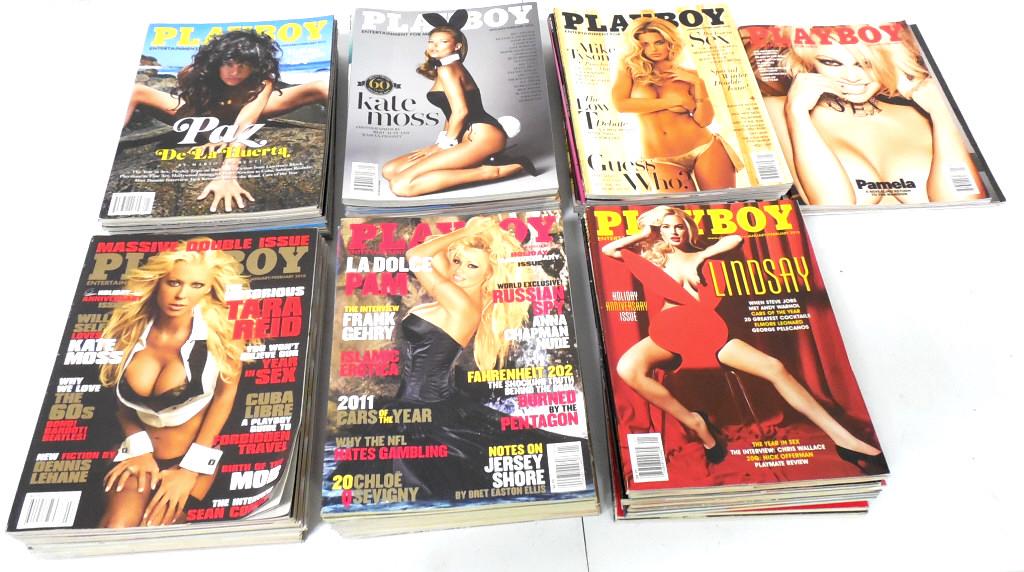 Lot of 87 Playboy Magazine,Jan 2010-Mar 2016: Condition varies from new to used
