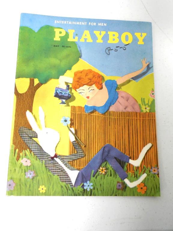 Playboy Magazine May 1954: Cover has writing
