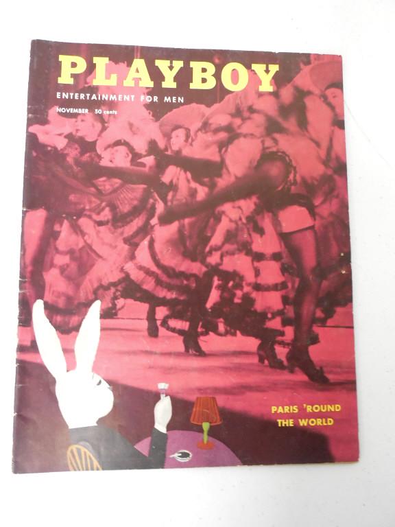 Playboy Magazine November 1954: back cover has a tear,spine has wear