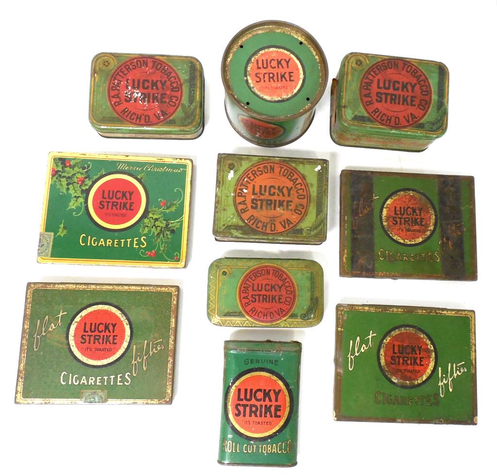 Lot of 10 Lucky Strike Tobacco Tins (1 of 14)