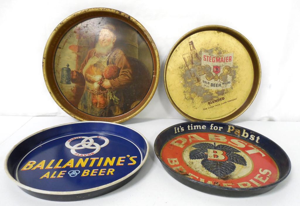 Lot of 4,Metal Beer Advertising Trays (1 of 20)