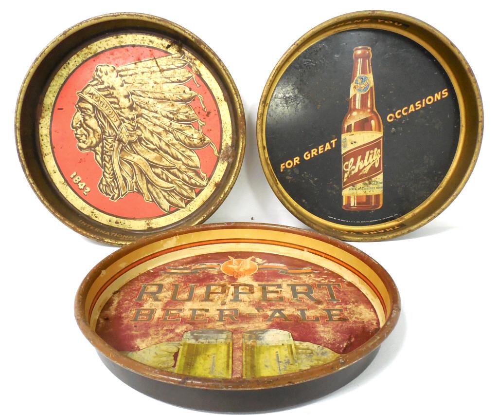 Lot of 3,Metal beer Advertising Trays (1 of 19)