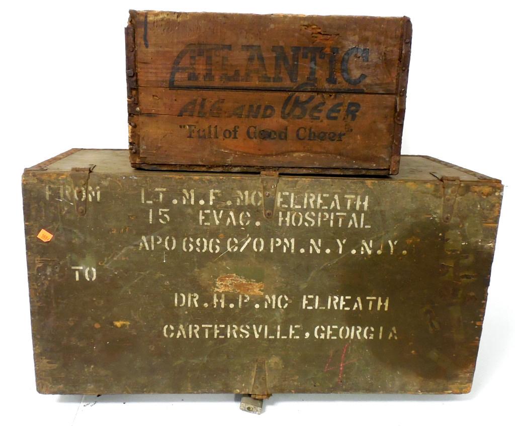 Lot of 2,Wooden Box with Hasp,Atlantic Ale Crate (1 of 6)