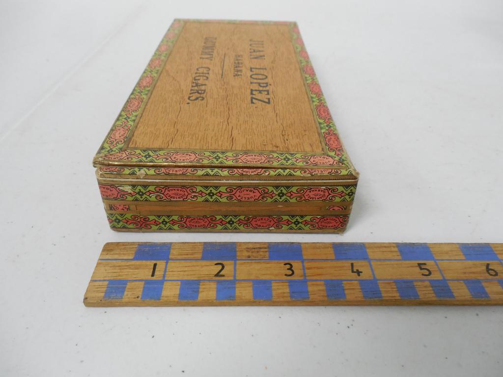 Lot of 6,Cardboard,Tin,Wooden Cigar Adv