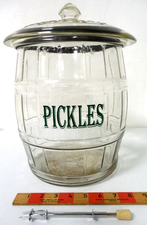 Lot of 2,Glass Pickle Jar with Lid,Fork (1 of 5)