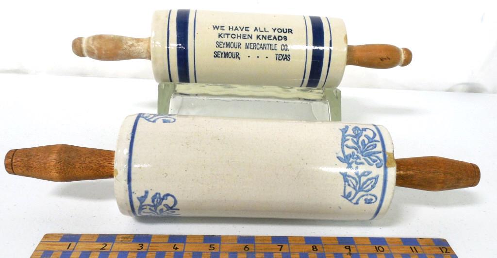Lot of 3,Crockery Rolling pins and Stand (1 of 6)