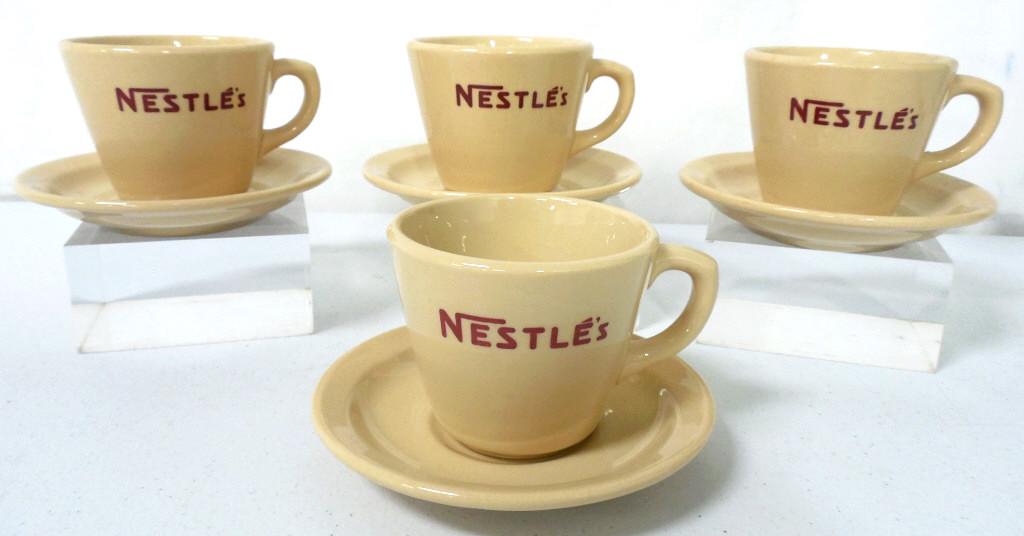 Lot of 8,4 Nestles Cups/4,Saucers/4: Made in New Castle ,PA