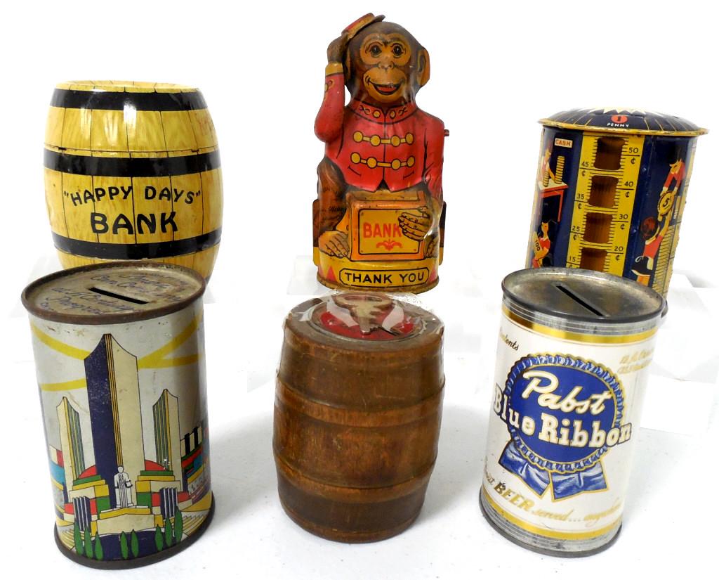 Lot of 6,Tin Advertising Banks (1 of 18)