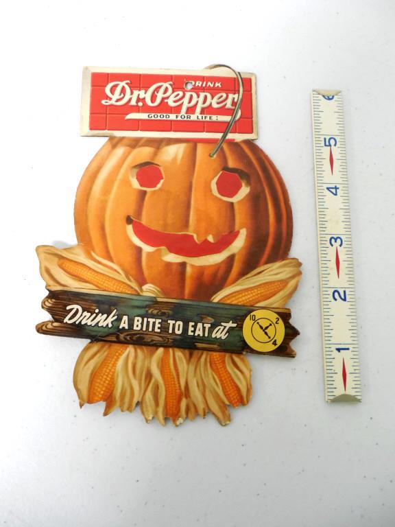 Dr. Pepper Cardboard Halloween Advertisement: coming apart at bottom