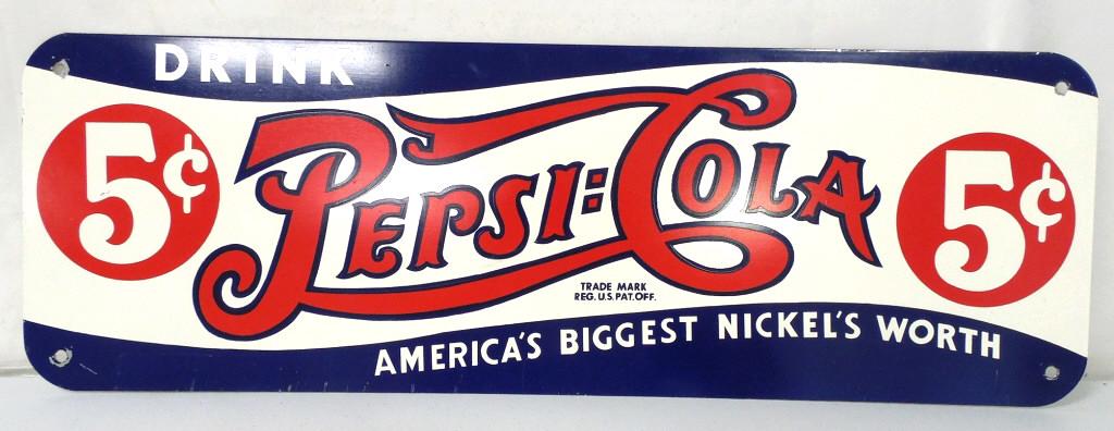 Pepsi-Cola Reproduction Metal Sign 10x30: see pictures for description