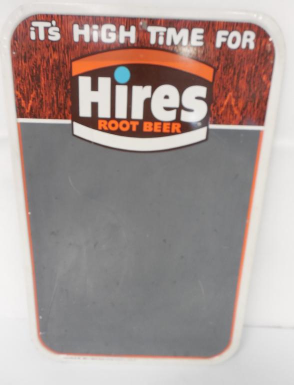 Hire's Root Beer Tin Menu Blackboard: 19 1/2"x30",#4151?dents,rust