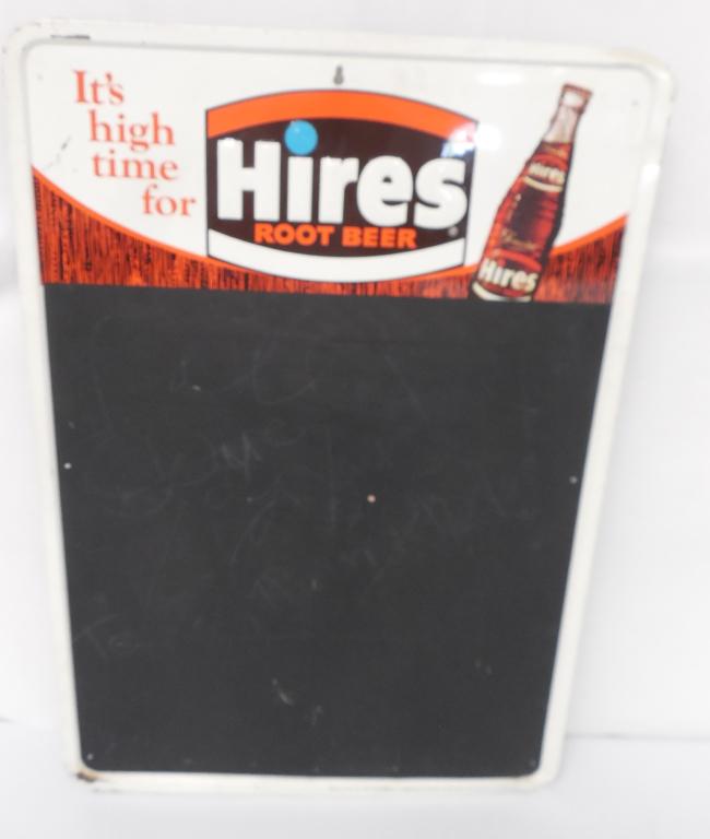 Hire's Root Beer Tin Menu Blackboard: 18 3/4"x26 3/4",dents,paint chips,No.4152