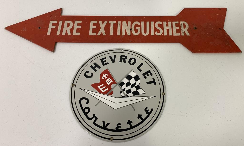 Lot of 2,Chevrolet,Fire Extinguiser  Signs (1 of 7)