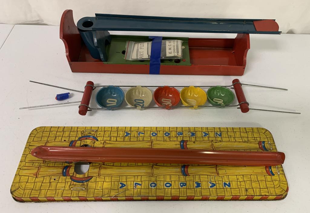 Lot of 3,Tin Games,Zamboola,etc: as is,pieces may be missing