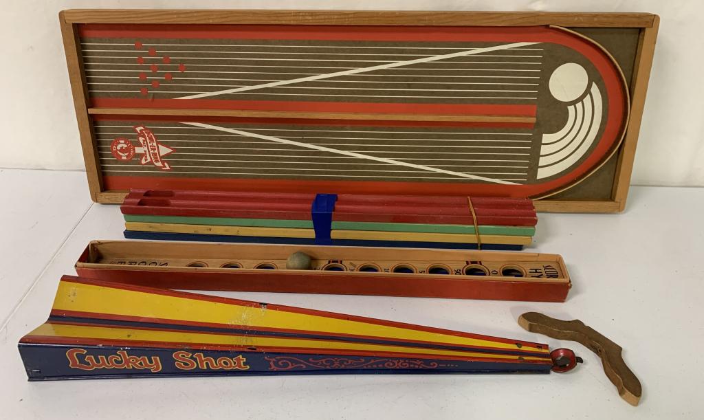 Lot of 4,Bowl-er-ring,Score Hy,Lucky Shot: parts and pieces,as is ,some pieces may be missing
