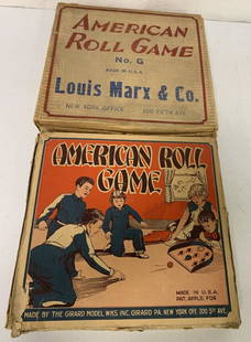 lot of 2 games American Roll Games: both games may or may not be complete, Louis Marx & Girard Model Works, Girard game has box damage