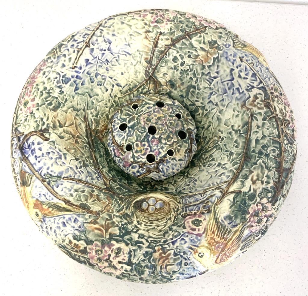 Weller Glendale Bowl and Flower Frog (1 of 5)