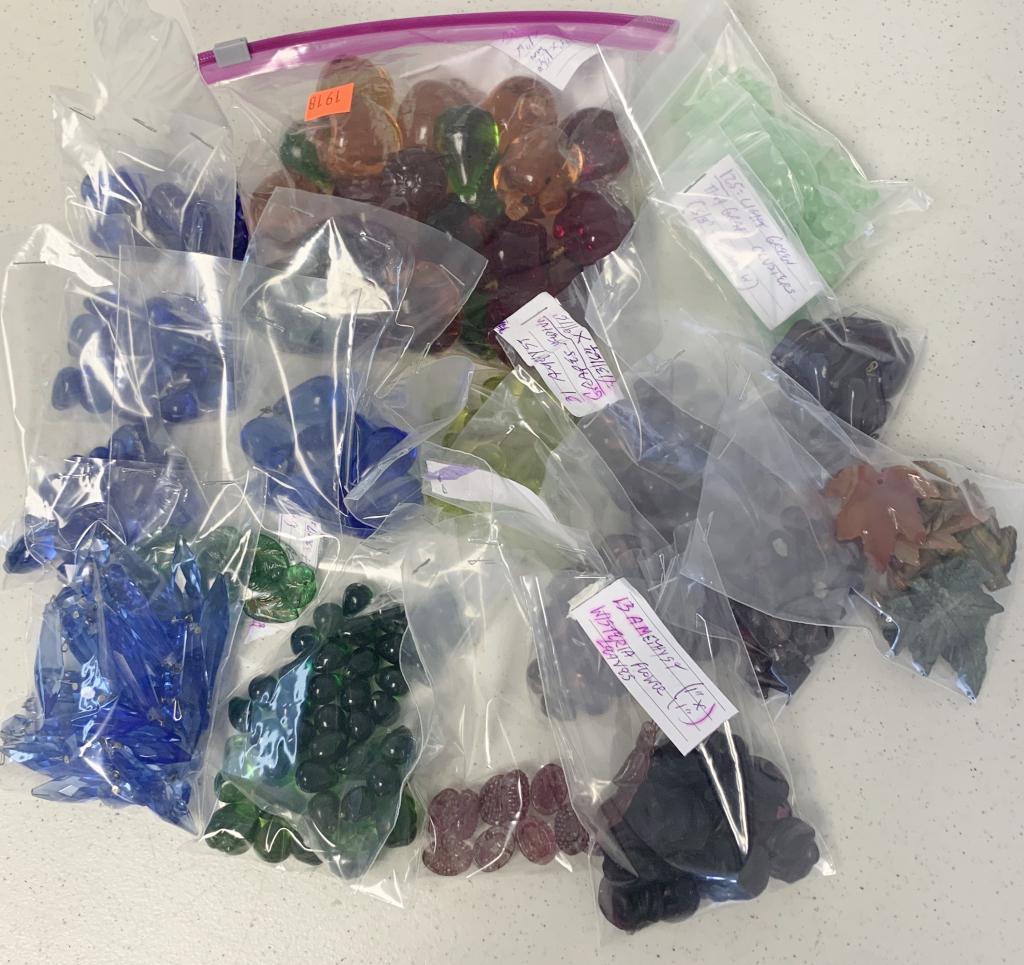 Large Lot of Colored Glass Prisms (1 of 5)