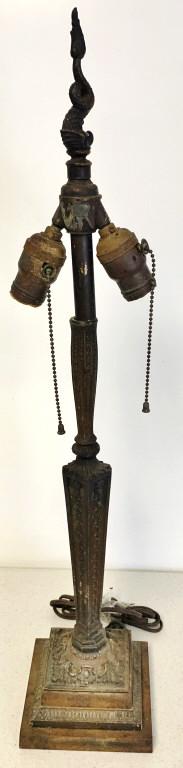 Tall metal Lamp with Serpent Finial (1 of 4)