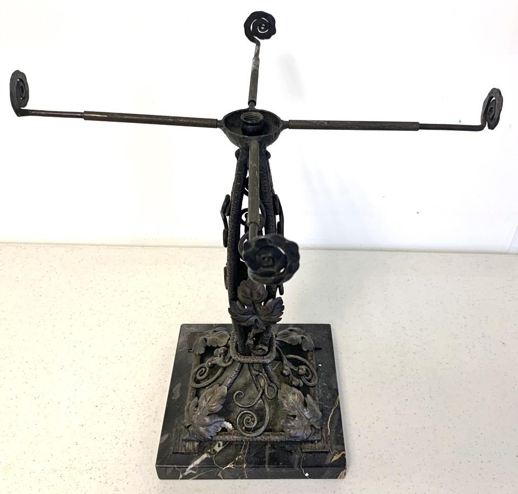 Metal Table Lamp on Stone Base (1 of 4)