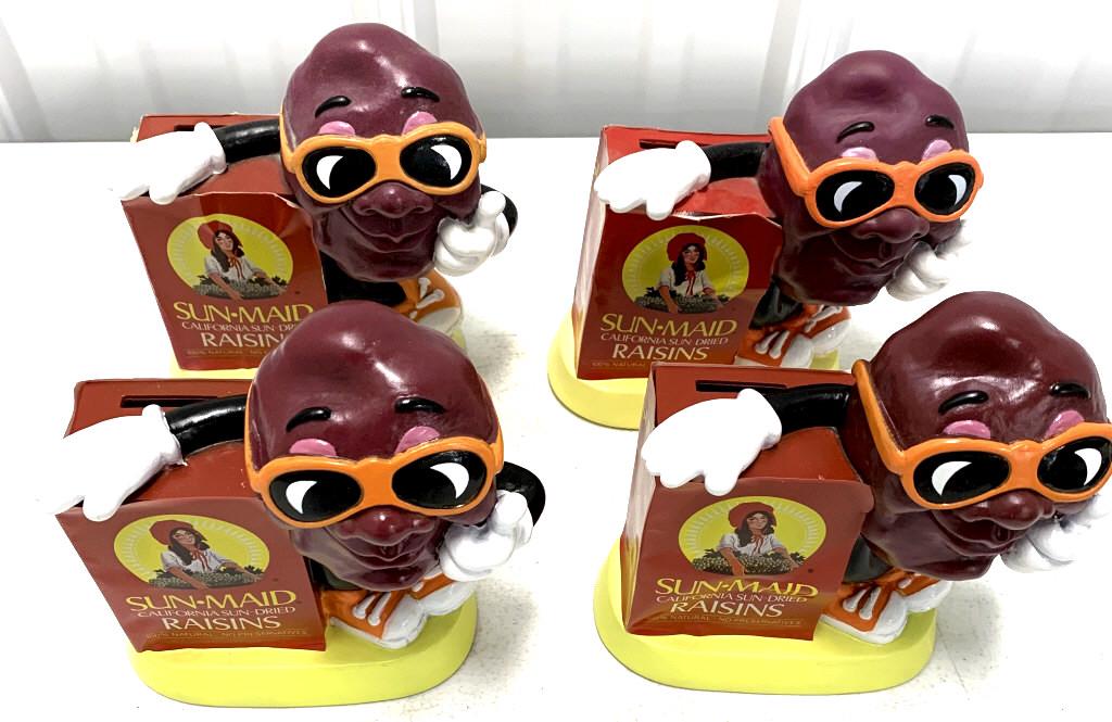 Lot of 4 Sun-Maid California Raisin Banks (1 of 3)