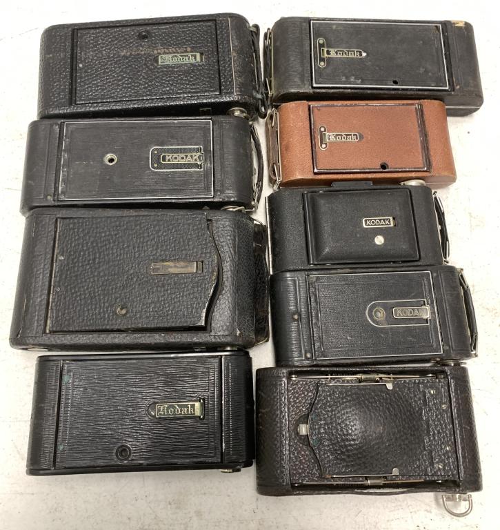 Lot of 9 Folding Kodak Cameras (1 of 2)
