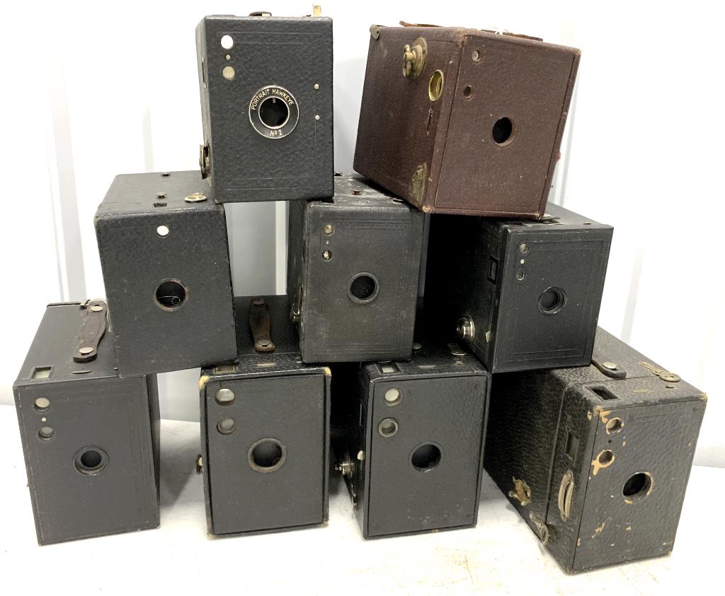 Lot of 9 Kodak Box Cameras (1 of 3)