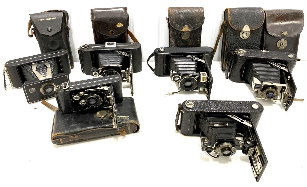 Lot of 6 Kodak Folding Cameras with Cases (1 of 4)