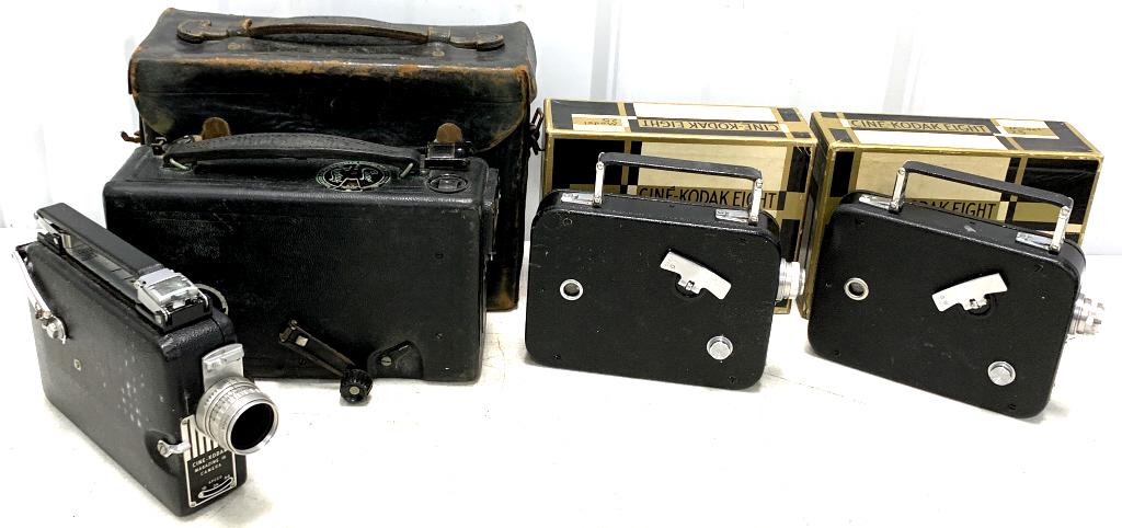Lot of 4 Cine-Kodak Movie Cameras: see photos for model numbers and more